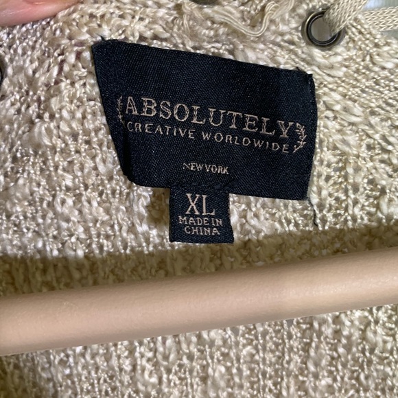 Absolutely Creative Worldwide Heather Tan Shoulder Lacing Duster Sweater Size Xl - Picture 7 of 11